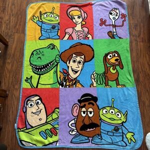 Toy Story Squares Kids Throw, 46 x 60, Microfiber Super Soft Disney Pixar